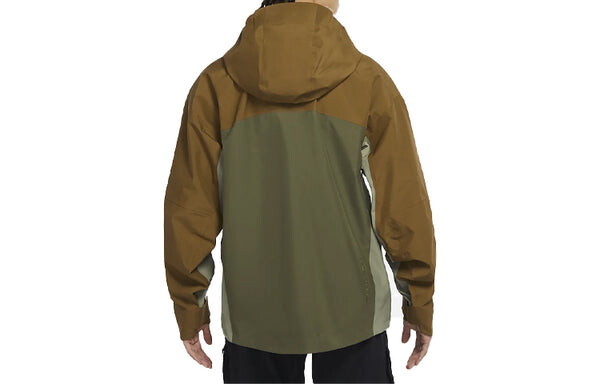 Куртка Men's Nike ACG Loose Zipper Hooded Colorblock Long Sleeves Jacket Autumn Light Brown, коричневый — фото 4