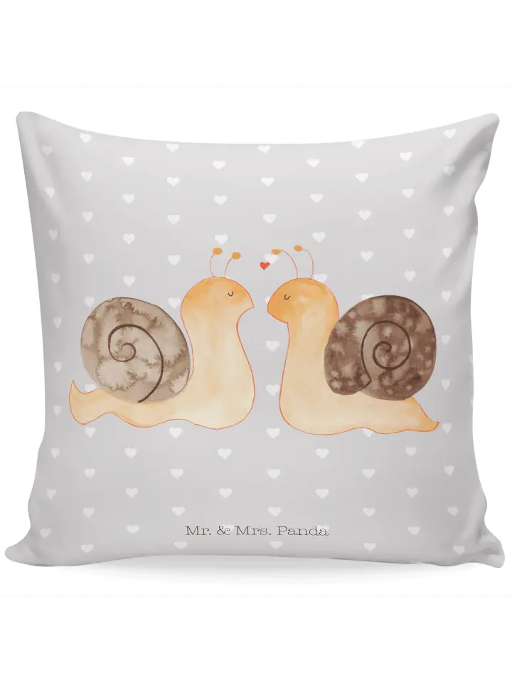 

Подушка Mr & Mrs Panda 40x40 Schnecken Liebe, пастельно-серый