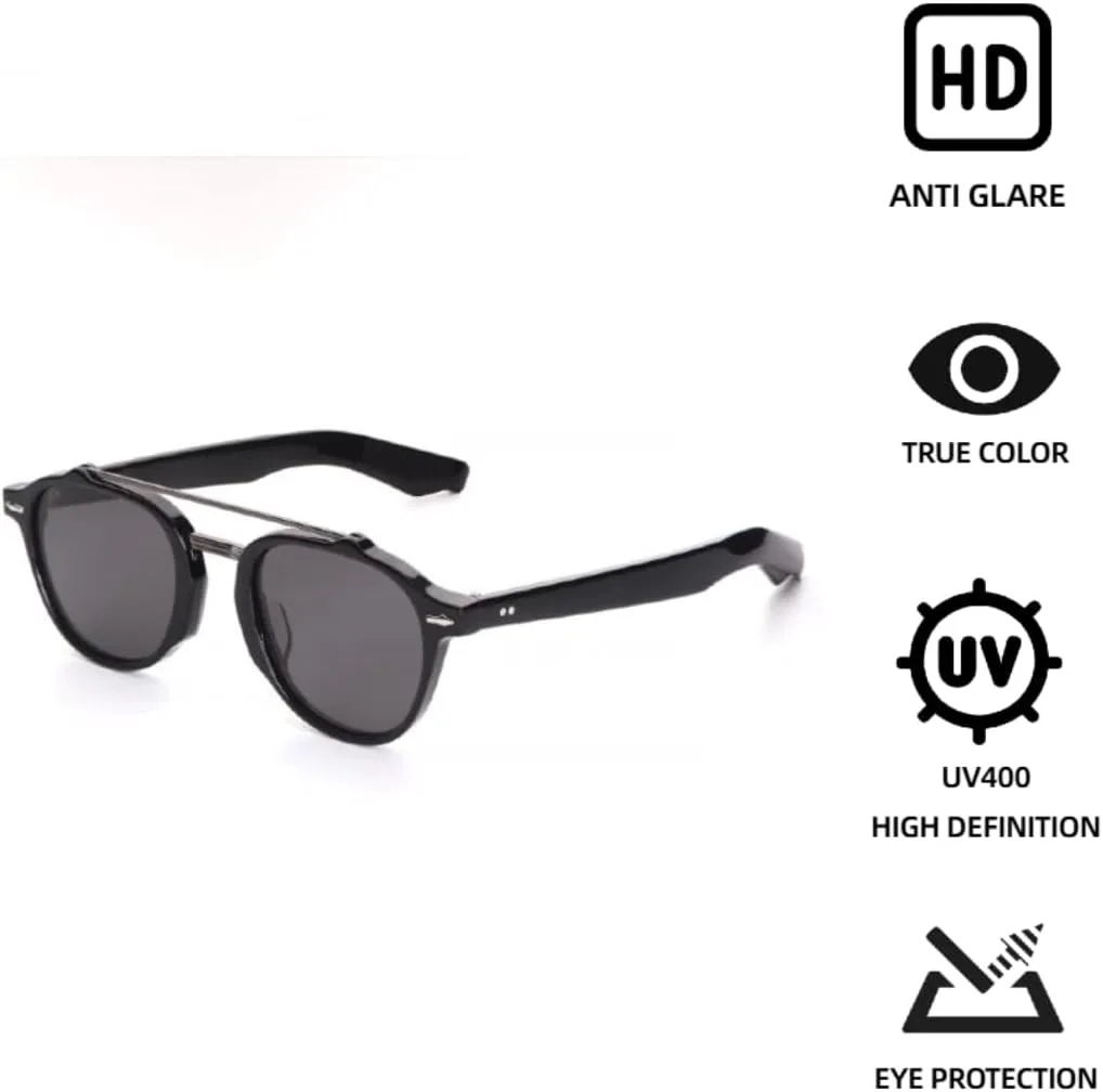 

Мужские солнцезащитные очки в стиле панк, женские солнцезащитные очки в стиле ретро с заклепками, из ацетата, защита от УФ-излучения UV400 TOIPASTN, Col.c1