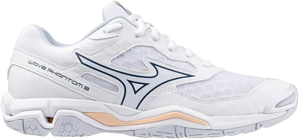 Унисекс кроссовки Mizuno Wave Phantom WOS, белый/темно-синий/персиковый