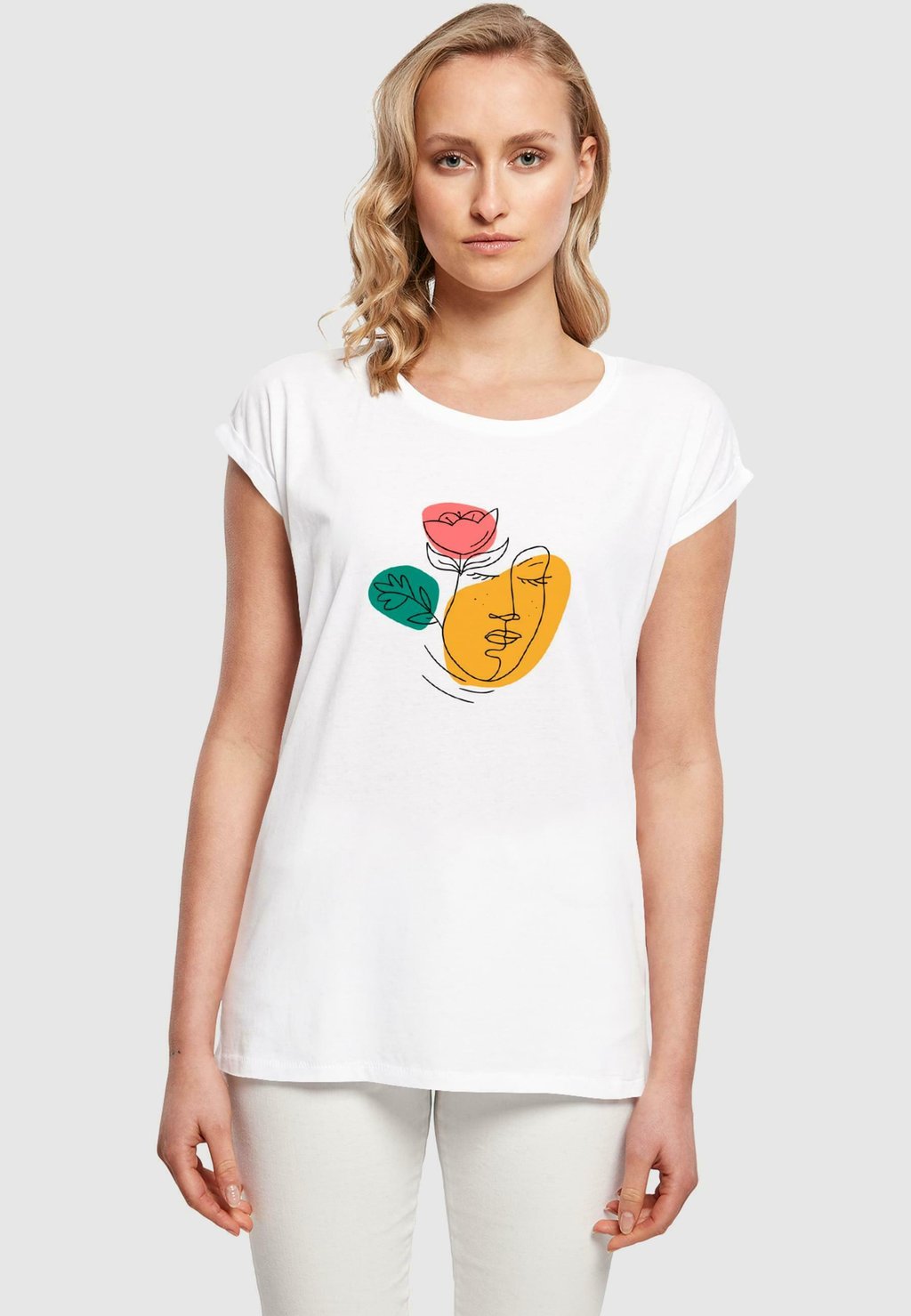 

Футболка с принтом AND FLOWER TEE Merchcode, белый