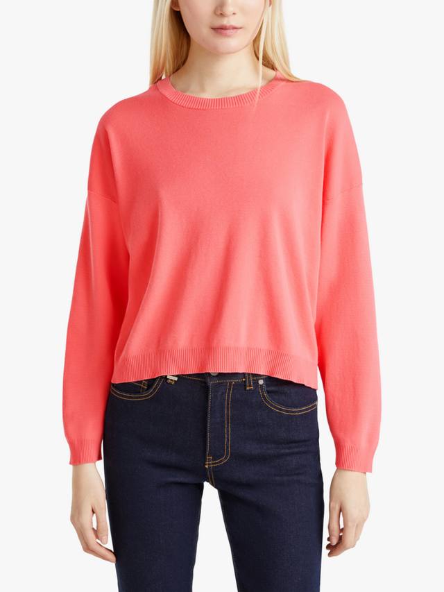 

Вязаный джемпер с круглым вырезом Benetton, цвет Fuchsia