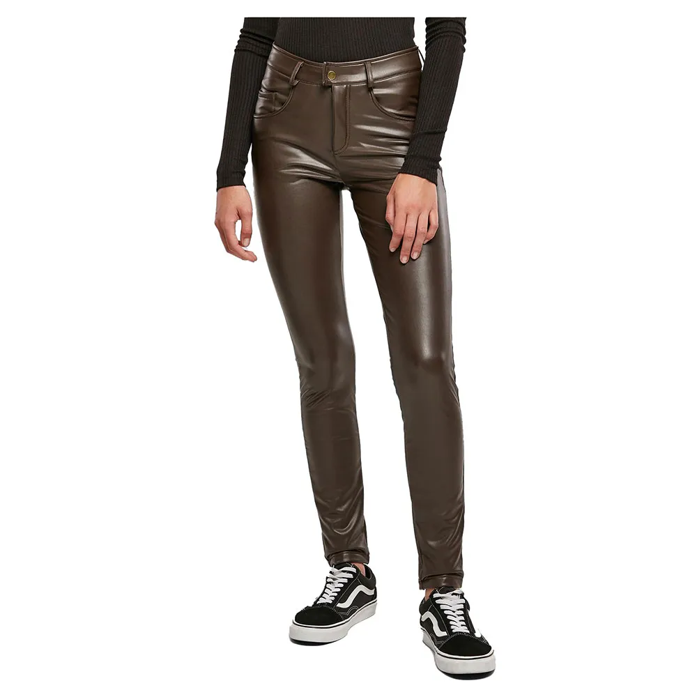 

Брюки Urban Classics Synthetic Leather, коричневый