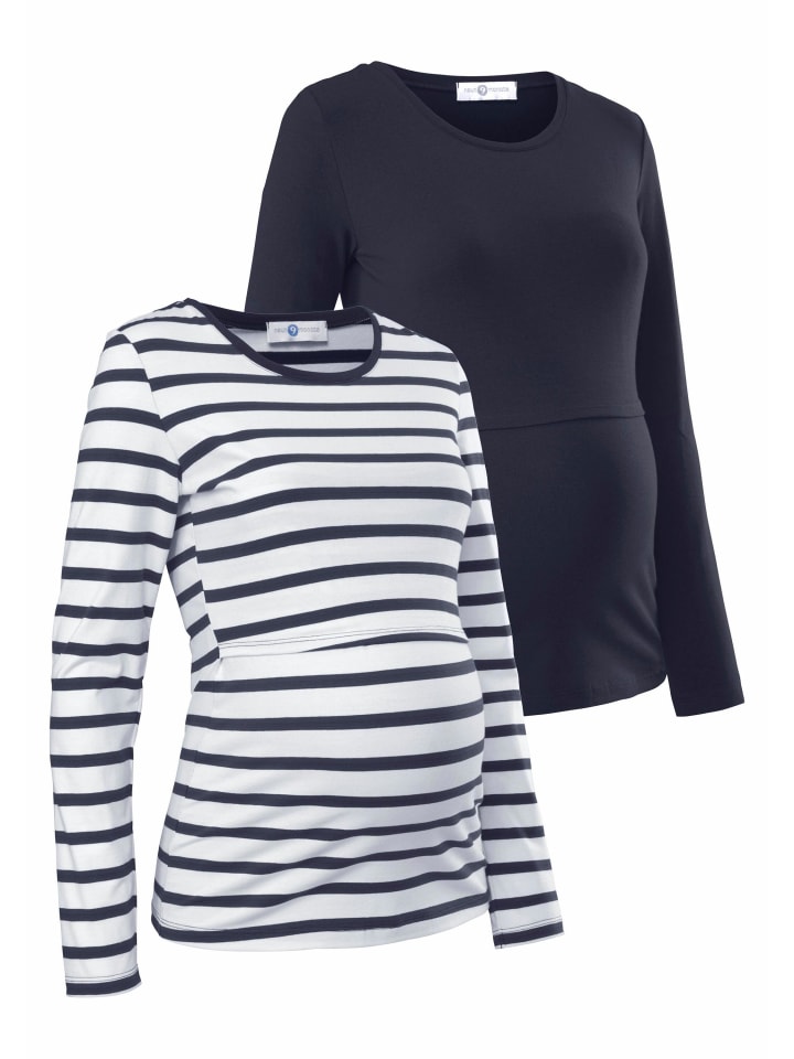 

рубашка для беременных в сине-белую полоску neun 9 monate