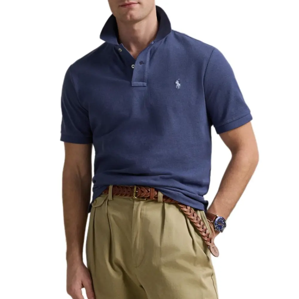 Поло с вышитой лошадкой Polo Pony Polo Ralph Lauren, синий — фото 4