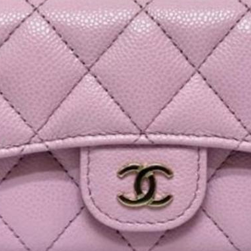 Зернистая Кожа Личи Зернистая Телячья Кожа Визитница Женская Розовая CHANEL — фото 4