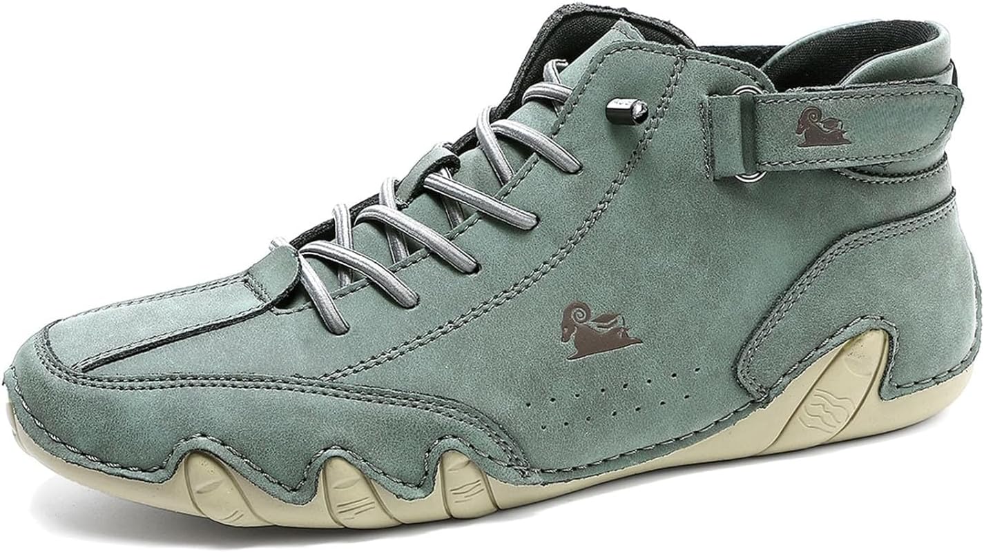 

Мужские и женские повседневные кожаные модные кроссовки Hhhchpm, легкая посадка, противоскользящие, дышащие, высокие ботинки, удобная обувь для походов, зеленый