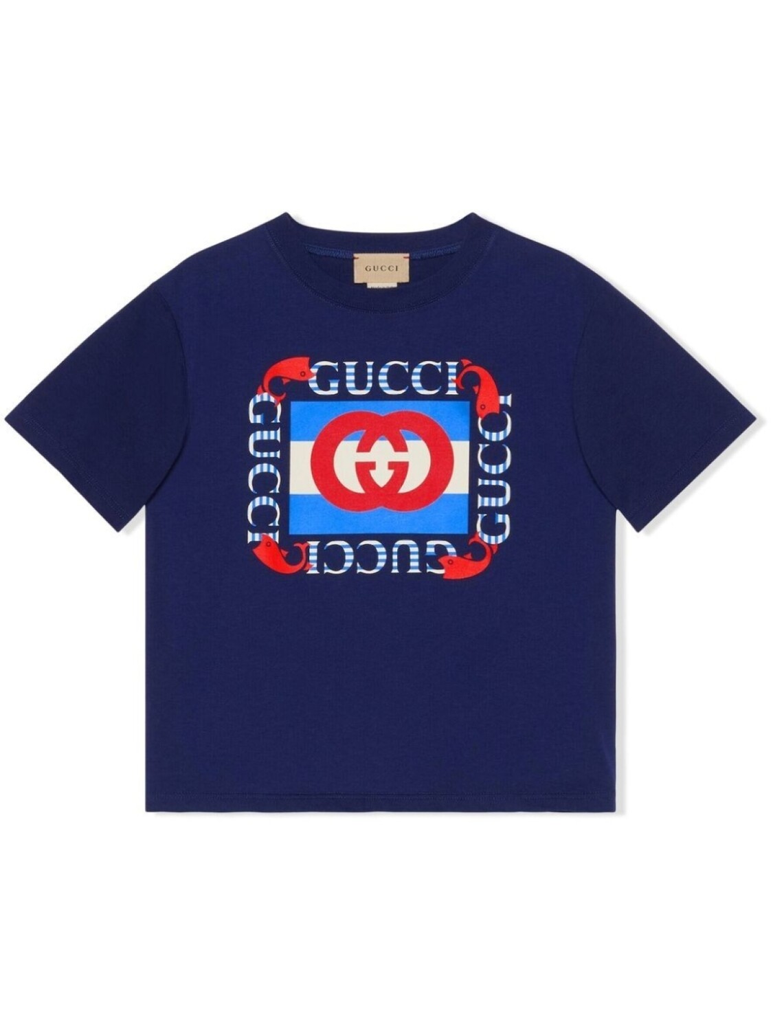 

Футболка с логотипом Gucci Kids, синий