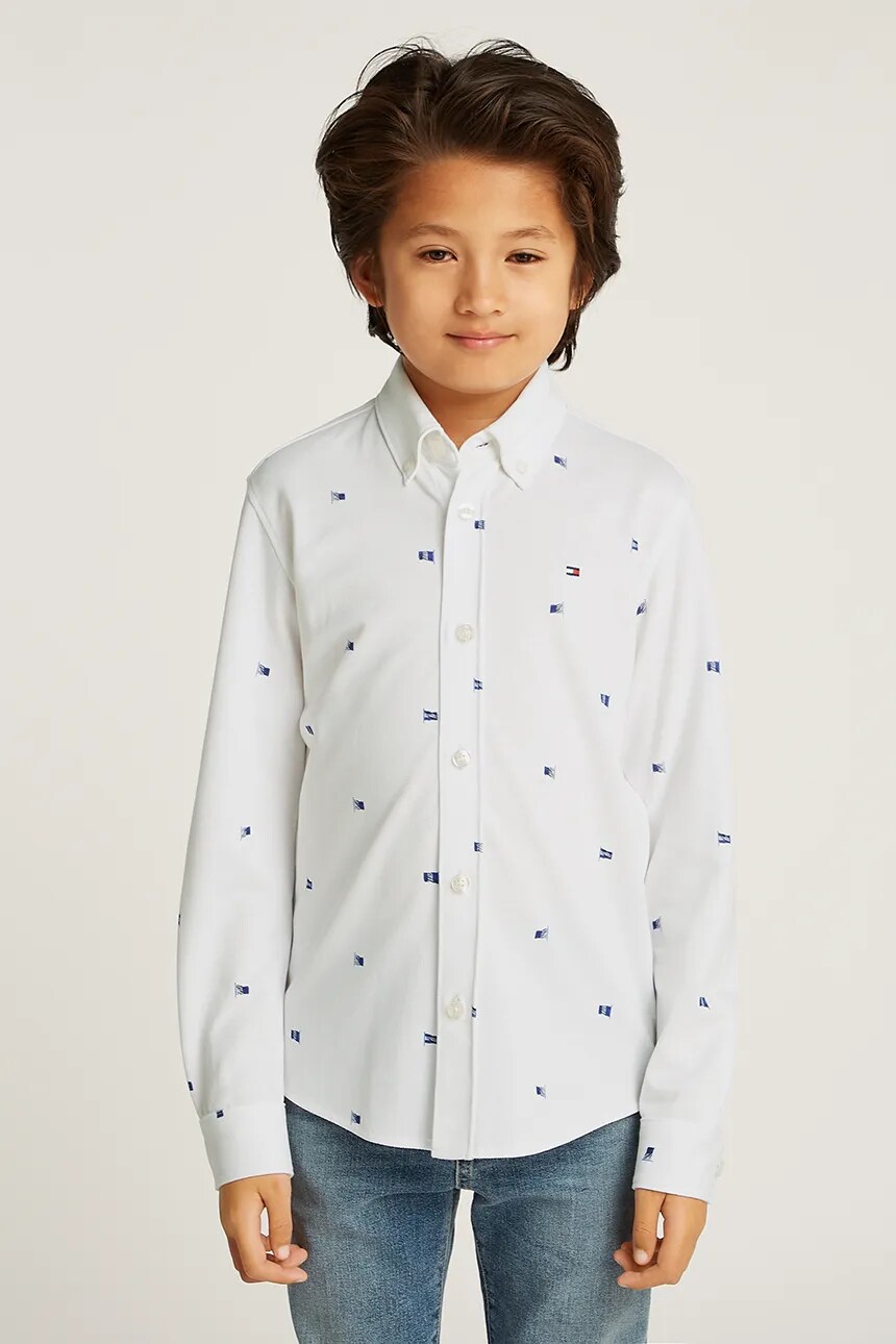 

Детская хлопковая рубашка Tommy Hilfiger, белый