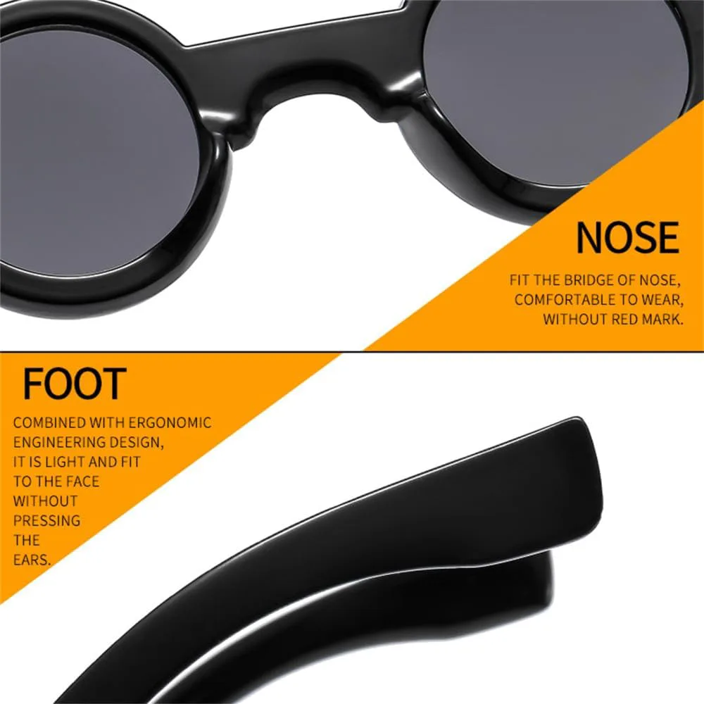 

Солнцезащитные очки в стиле ретро-панк, маленькие круглые, для женщин и мужчин, в красочной оправе, с защитой от УФ-излучения UV400 VFDHN, Transparent Champa