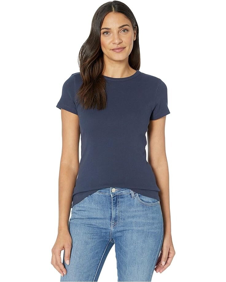 

Футболка Lilla P 1x1 Rib Short Sleeve Crew Neck, цвет Dark Navy