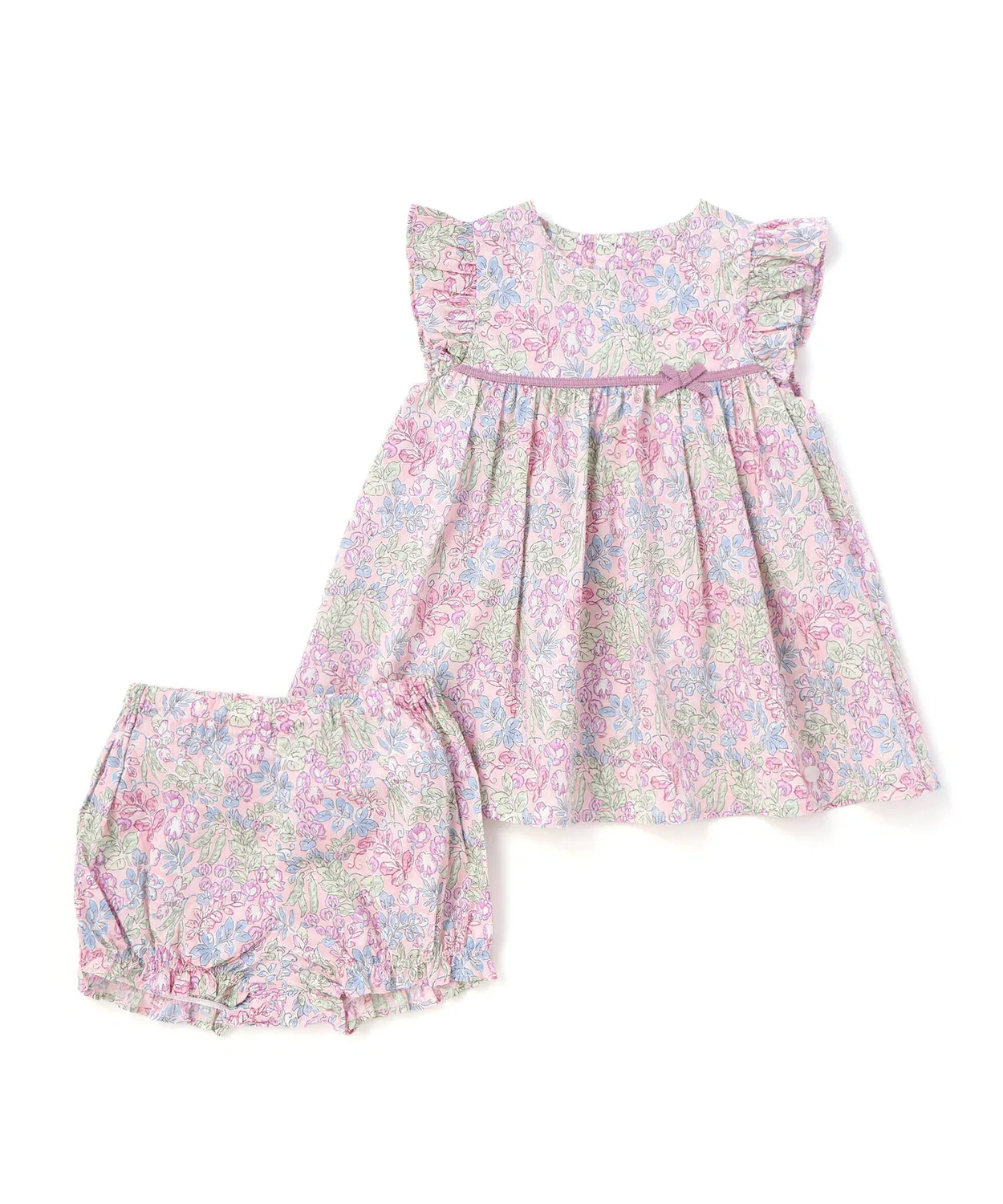 Платье с шортами Liberty Sweet Pea Leaf Tanarron для девочек, японское производство, синий — фото 3
