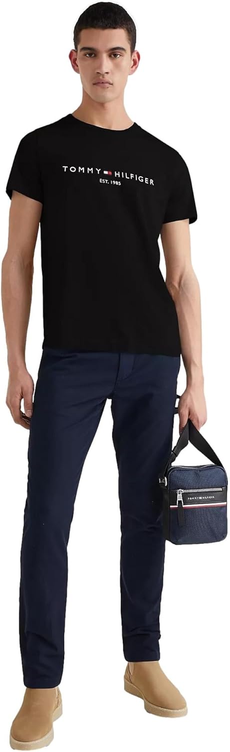 Мужская футболка с короткими рукавами и принтом Tommy Hilfiger, Black. — фото 2
