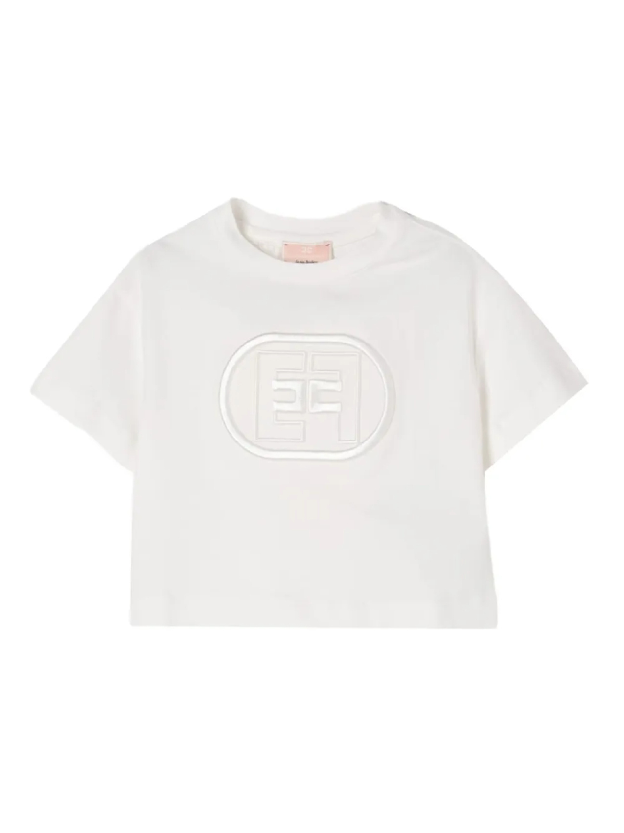 

Укороченная футболка Elisabetta Franchi Kids с вышитым логотипом, белый