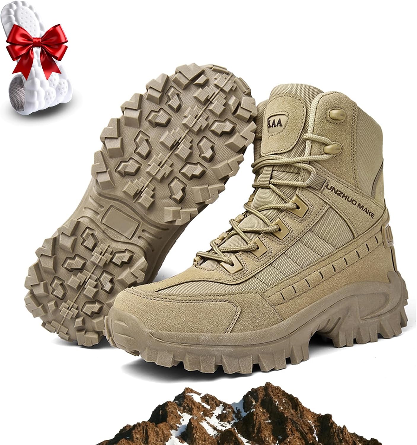 

Ботинки для мужчин водонепроницаемые и устойчивые к проколам для походов. Мужские ортопедические, поддерживающие, устойчивые к проколам ботинки с стельками Seruvini, Metone