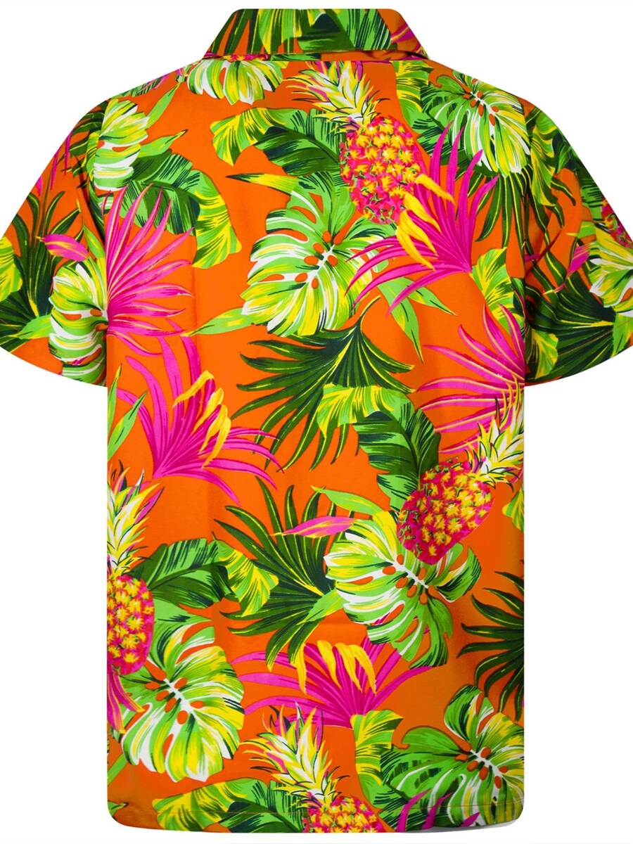 Рубашка на пуговицах классического кроя King Kameha Pineapple Leaves, оранжевый — фото 2
