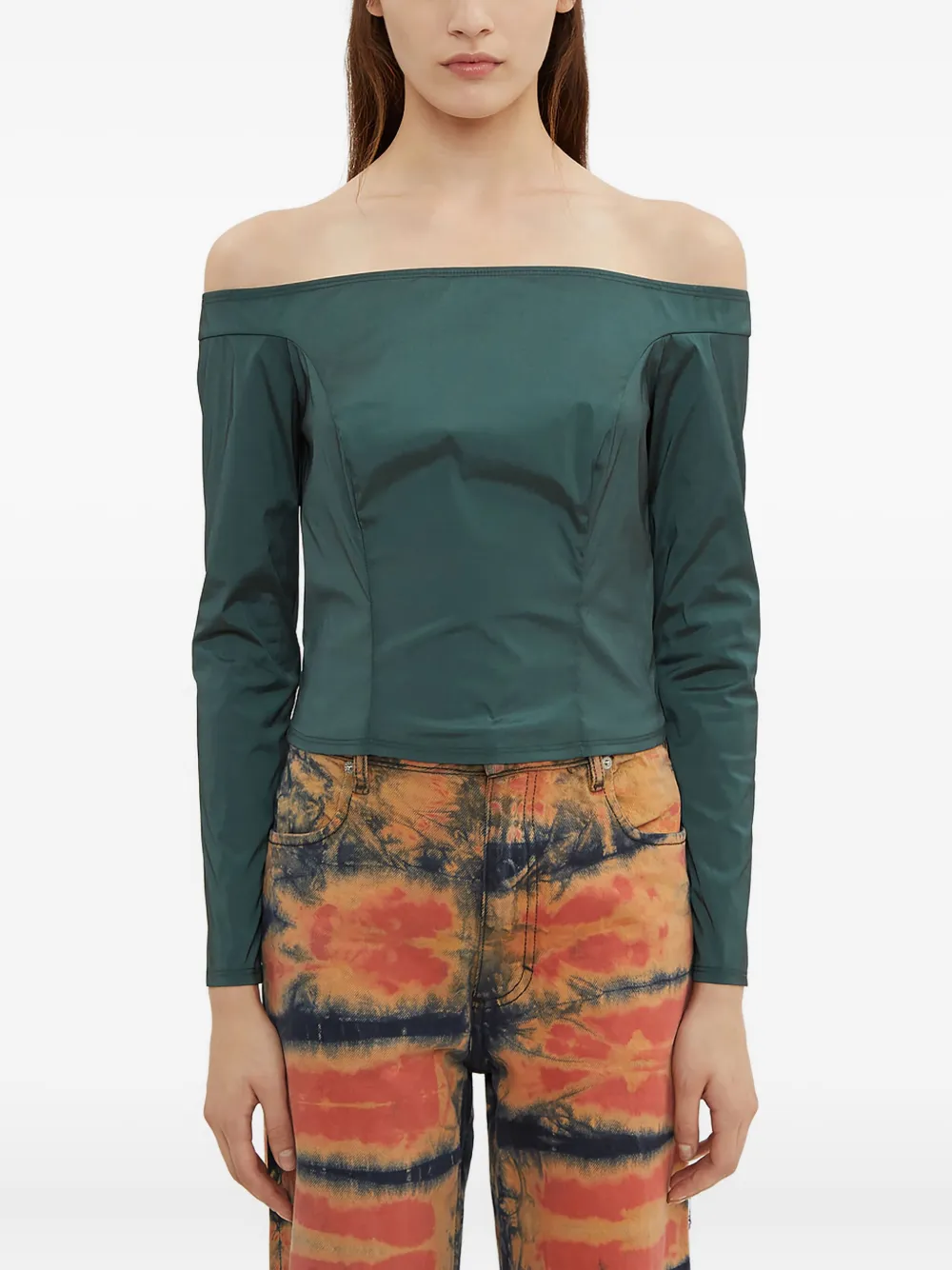 

Блузка-корсет с вырезом Бардо Eckhaus Latta, зеленый