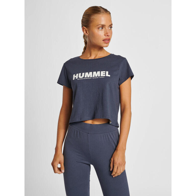

Укороченная футболка Hmllegacy женская для отдыха HUMMEL, цвет blau