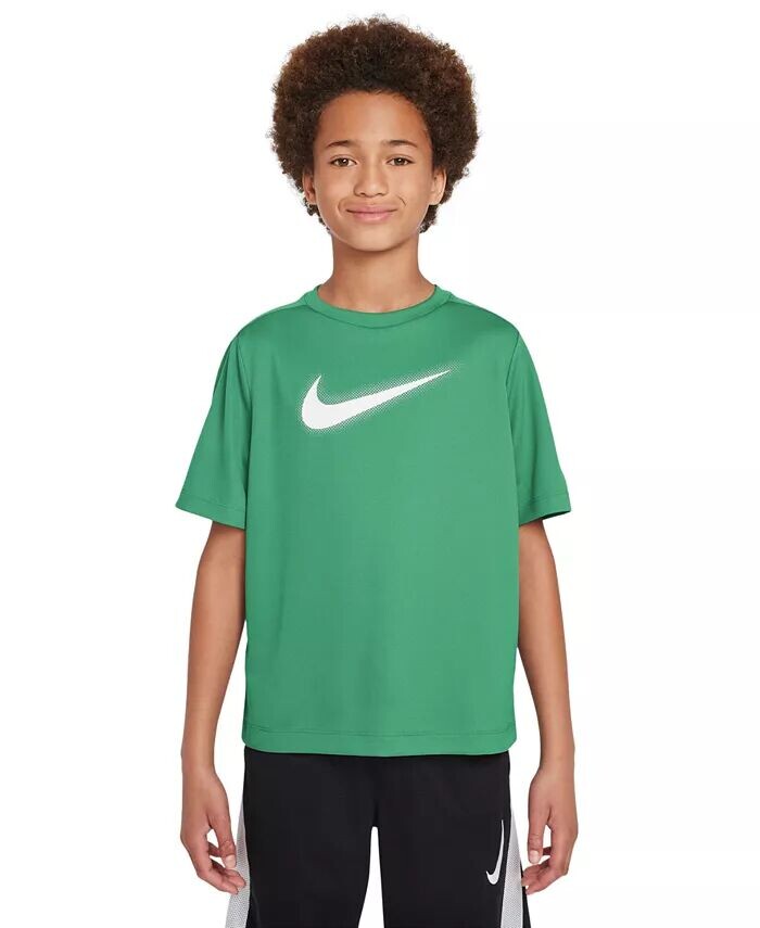

Тренировочная футболка с логотипом Big Boys Dri-FIT Multi+ Nike, зеленый