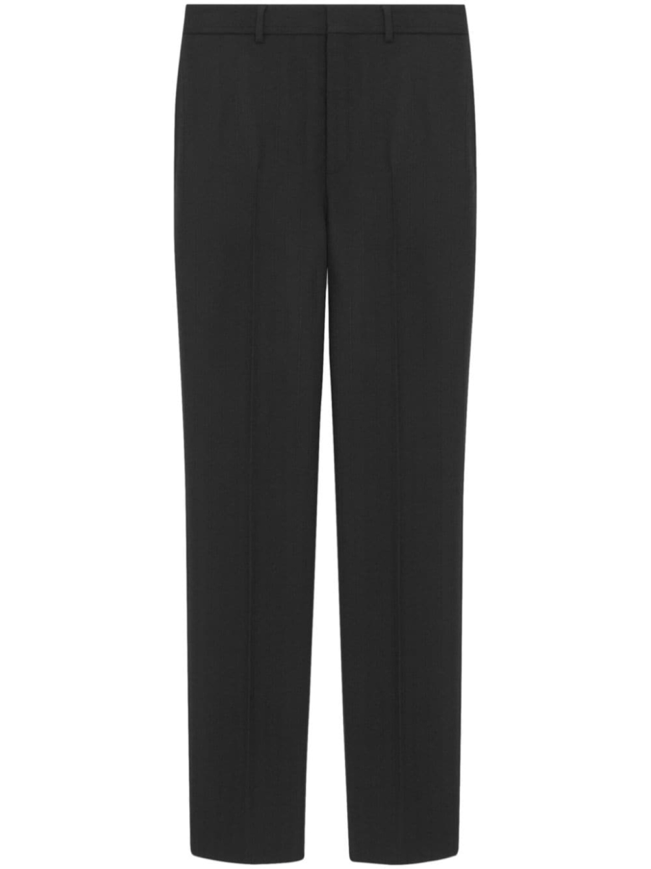 

Saint Laurent pressed-crease pleated straight-leg trousers, черный