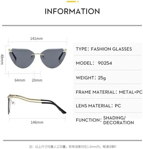 

Солнцезащитные очки без оправы для женщин, винтажные металлические солнцезащитные очки для женщин, нестандартной формы, очки с защитой от УФ-излучения UV400 MTZJH, 3