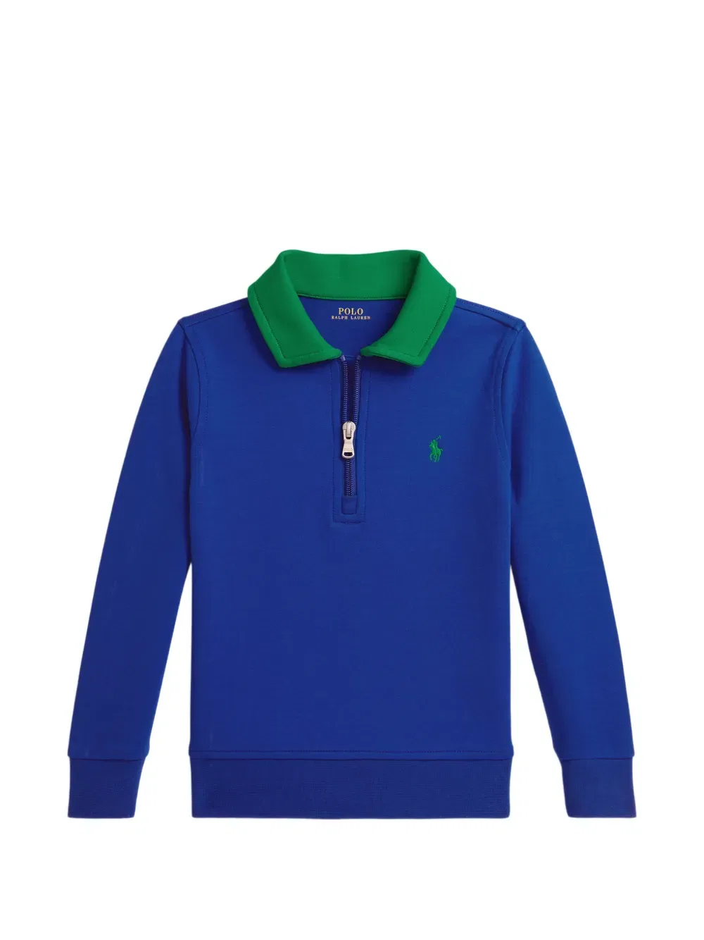 Поло с застежкой-молнией до середины груди Polo Ralph Lauren Kids, синий