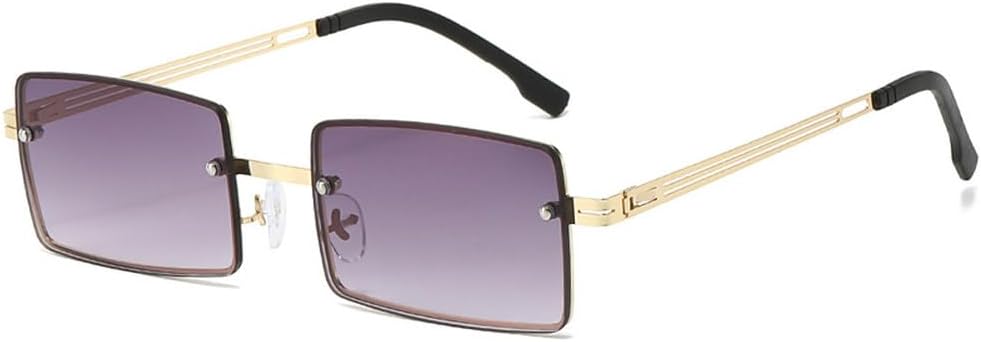 

Модные роскошные солнцезащитные очки без оправы для женщин, градиентные солнцезащитные очки в стиле ретро, ​​летние очки для путешествий, защита от ультрафиолета UV400 TKKTLLT, Gold Gradient Gray