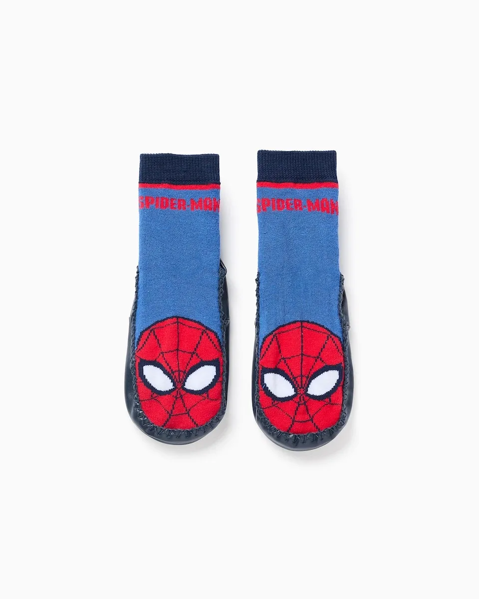 

Детский носки с противоскользящей подошвой и рисунком Человека-паука Zippy, синий