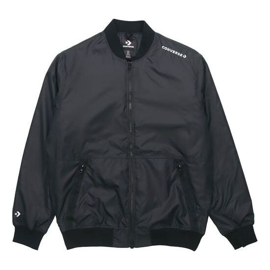 

Куртка men's aviator baseball uniform woven windproof zipper jacket autumn black Converse, черный