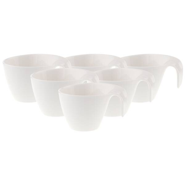 

Набор чашек для завтрака flow, 6 шт. Villeroy & Boch, белый