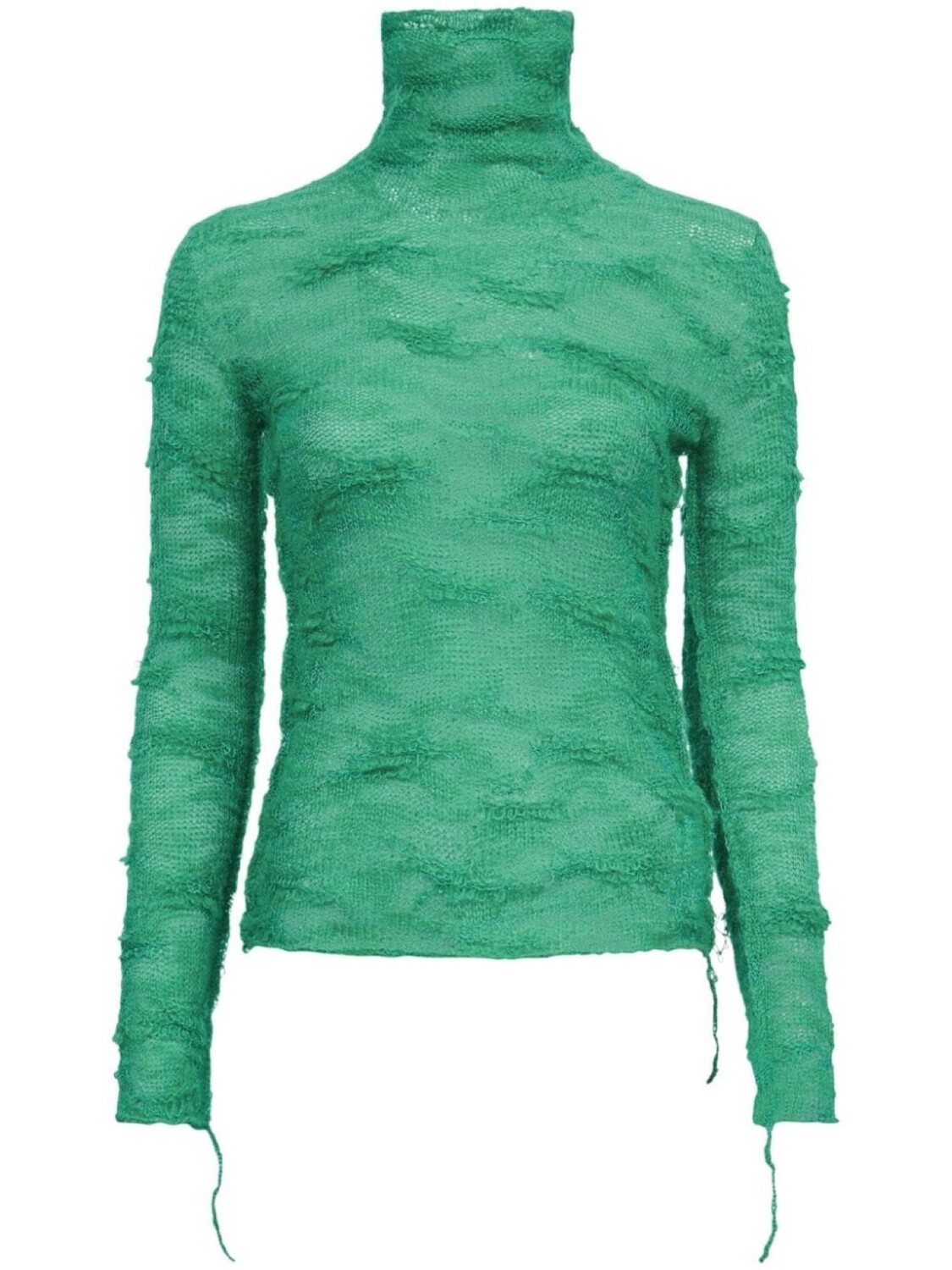 

MM6 Maison Margiela полупрозрачный джемпер с высоким воротником, зеленый