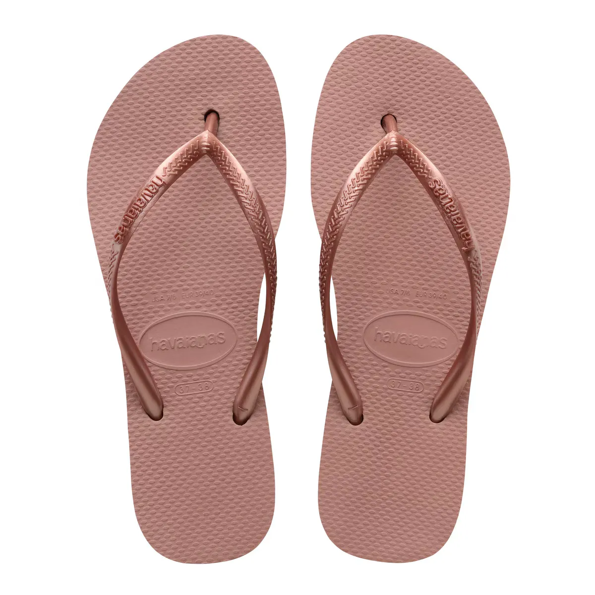 Женские тонкие шлепанцы на плоской подошве Havaianas, цвет Rosa