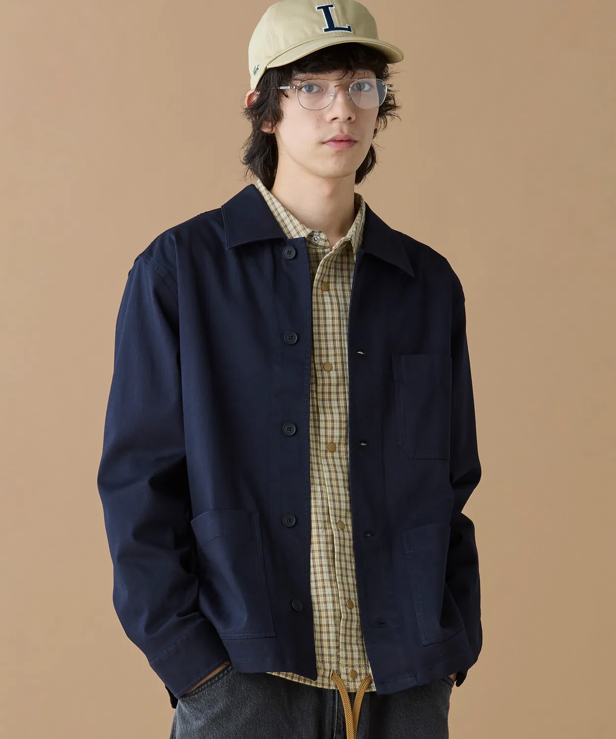 Куртка-рубашка Lacoste oversize fit, вельвет, тёмно-синяя — фото 3