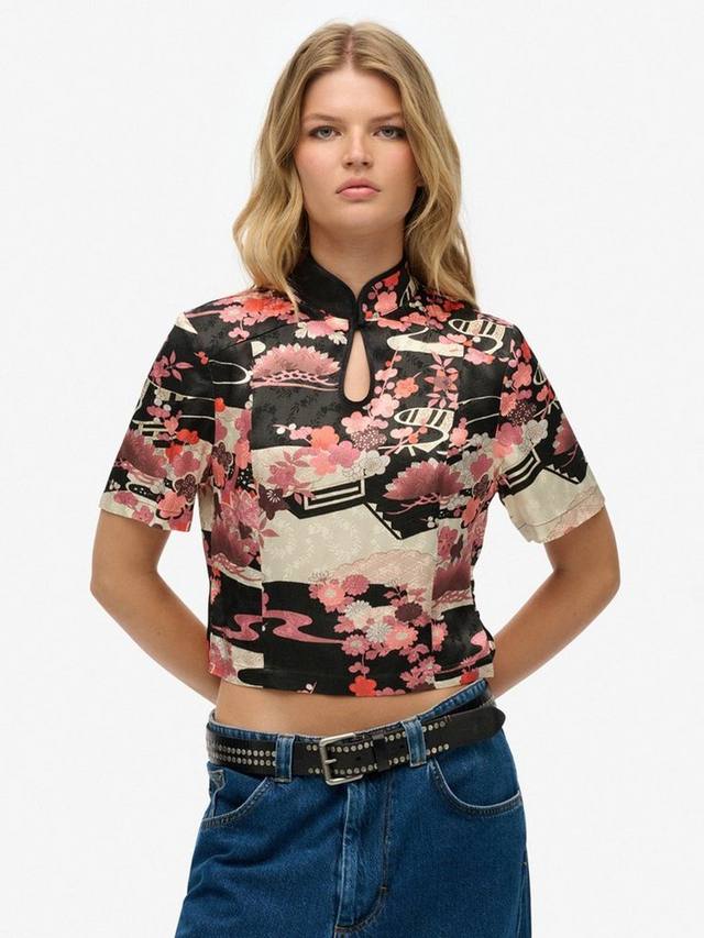 

Топ из жаккарда мандарин Superdry, Goshodoki Pink