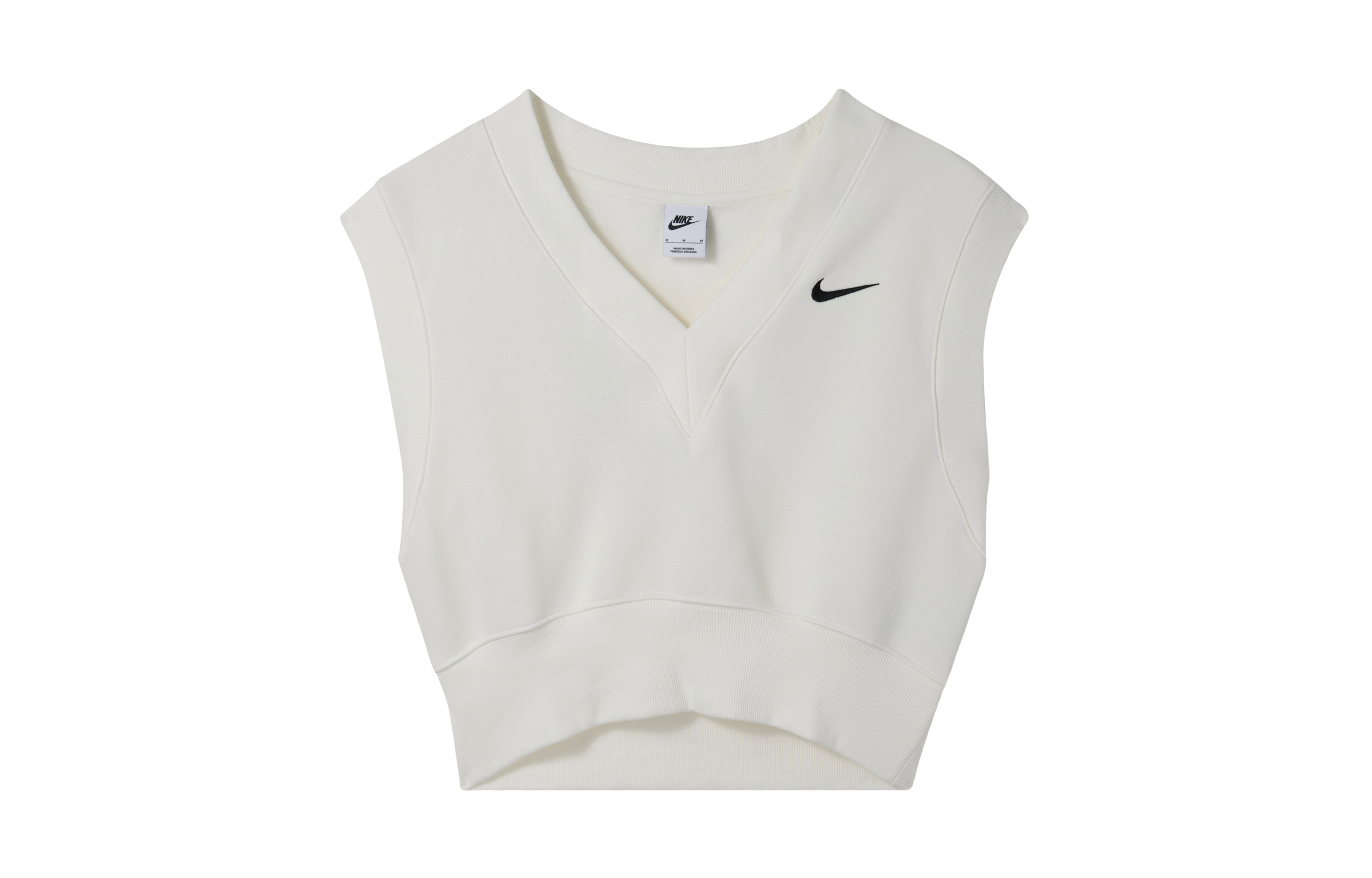 Спортивная футболка Phoenix Fleece женская Canvas White/Black Nike, белый/черный — фото 3