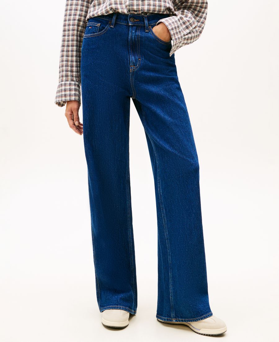 

Женские джинсы Claire с высокой посадкой и широкими штанинами Tommy Jeans, Denim Dark