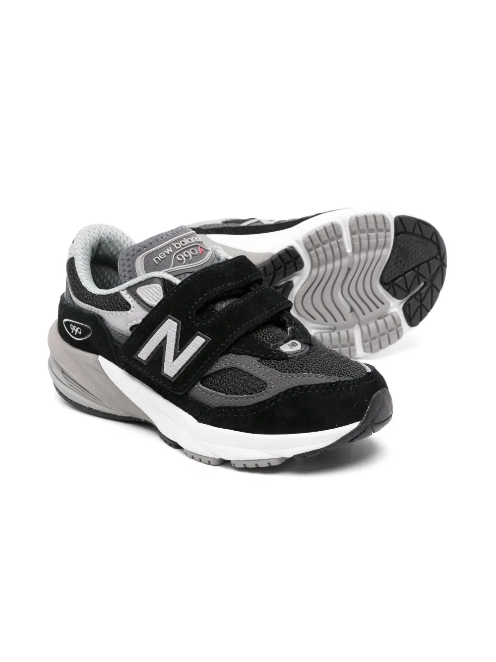 Кроссовки 990V6 на липучках New Balance Kids, черный — фото 2
