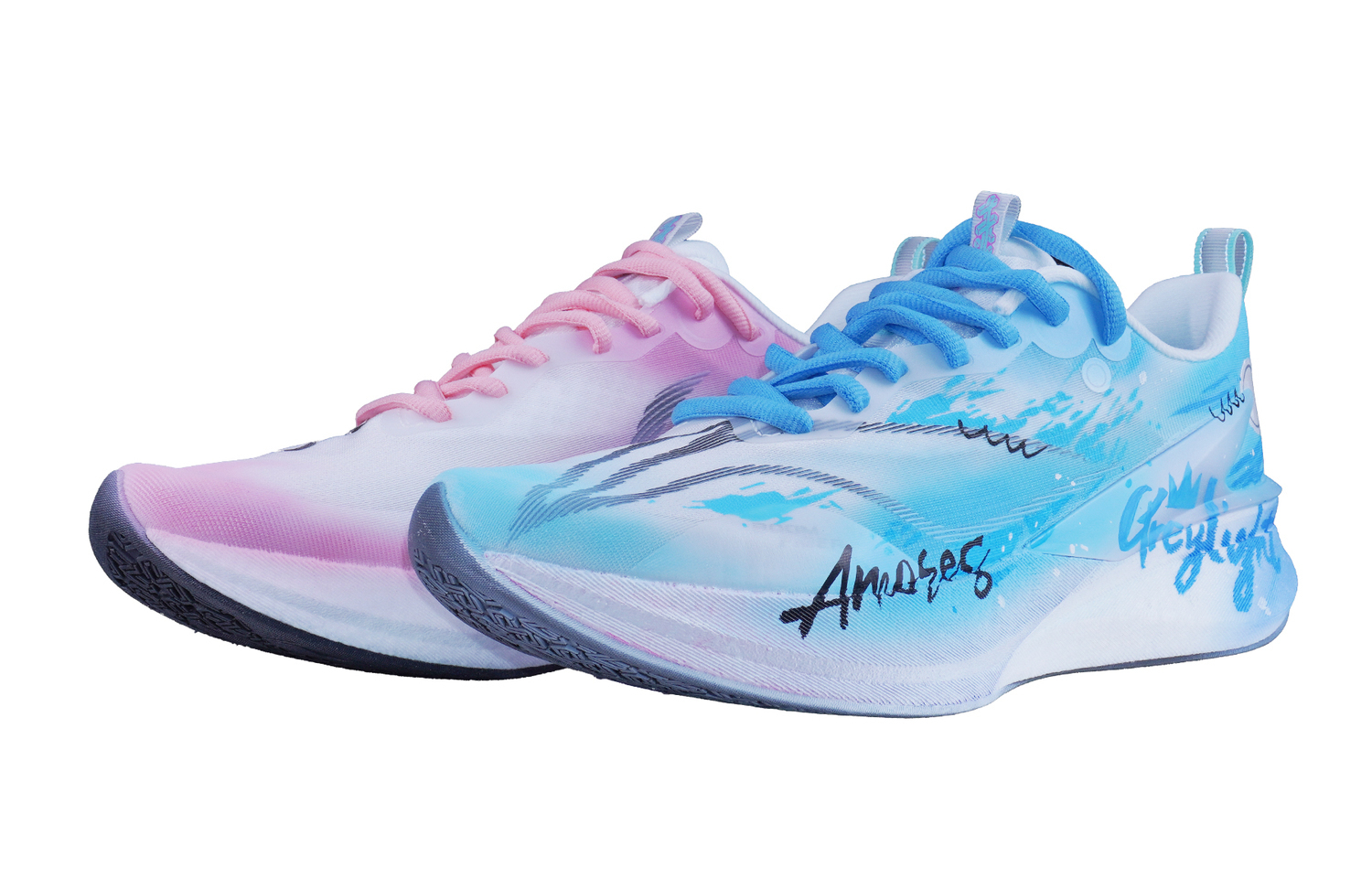 

LINING Кроссовки для бега Red Hare 8PRO Abrasion Resistant Low top мужские Mismatched Blue Pink
