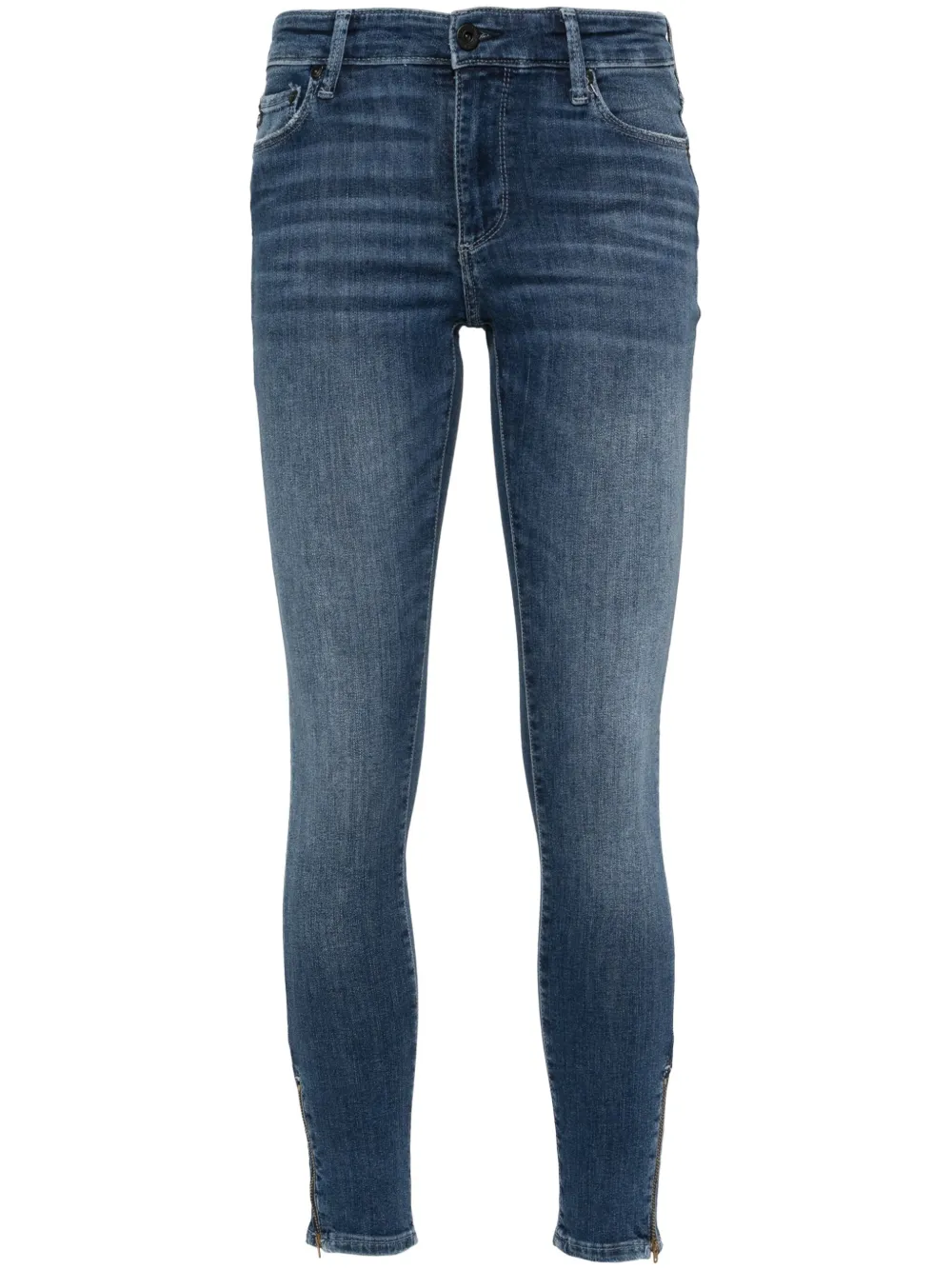 

Джинсы скинни средней посадки AG Jeans, синий
