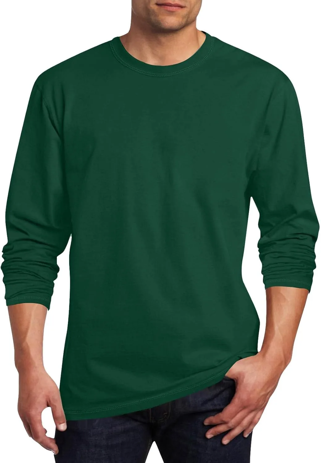 Мужская футболка с длинным рукавом Casual Lightweight Crew Neck Pullover Plus Size — фото 2