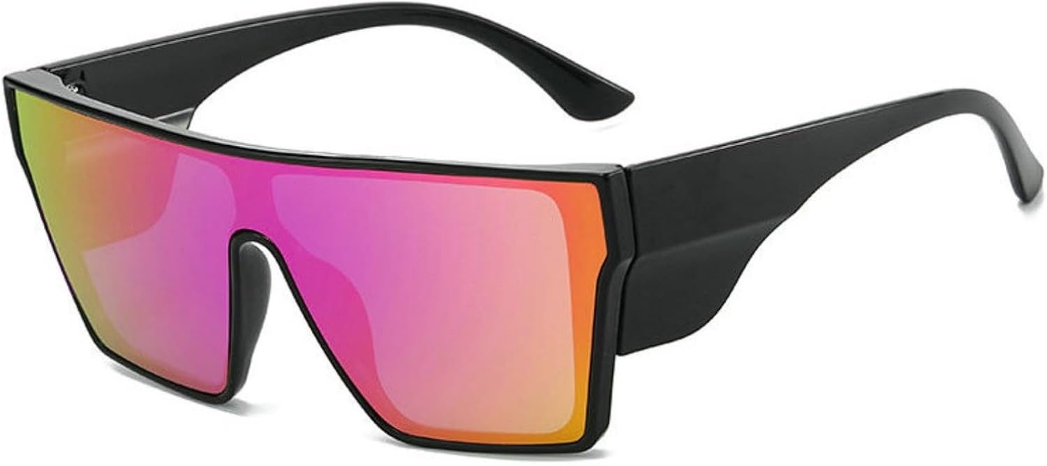 

Willochra Винтажные большие квадратные солнцезащитные очки для женщин, модные, с плоской верхней частью, черные, для активного отдыха, защита от УФ-излучения UV400, C5