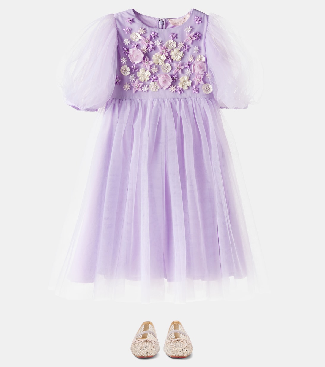 Тюлевое платье с цветочной аппликацией Tutu Du Monde, Pastel Lilac — фото 2