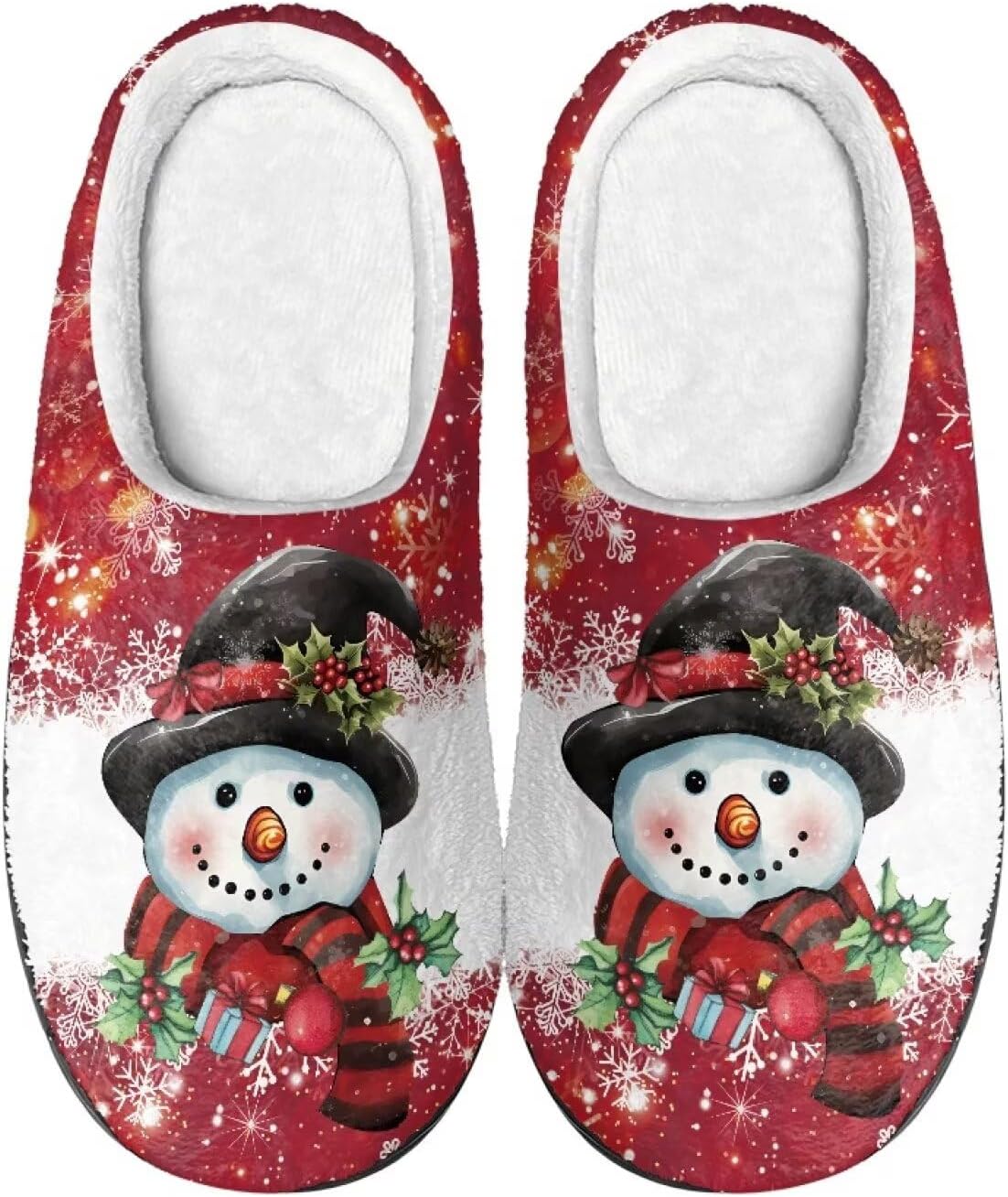 

Тапочки Showudesigns для женщин и мужчин, размер 4-12, зимние домашние тапочки, Cute Snowman