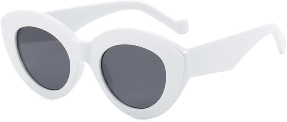 

Крупные солнцезащитные очки в толстой оправе «кошачий глаз» для женщин, мужчин и панков, с защитой от УФ-излучения UV400, подходят для езды на велосипеде, вождения и активного отдыха на природе UYPTK, White Grey