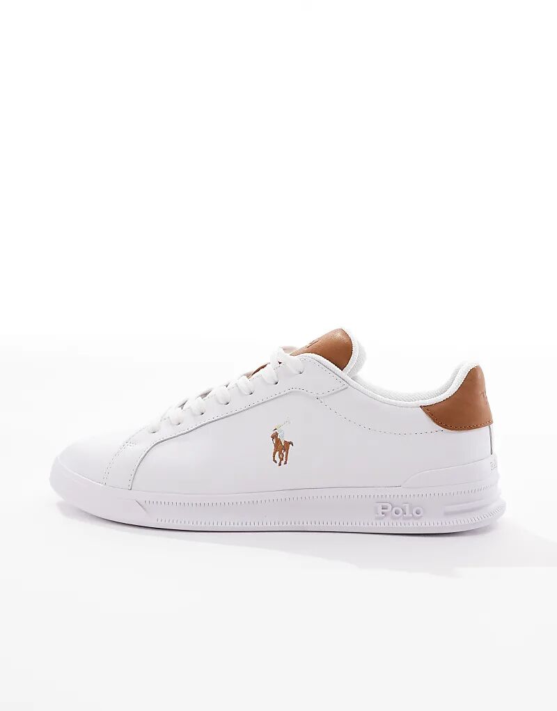 

Кроссовки Polo Ralph Lauren Heritage Court из натуральной кожи белого цвета с логотипом в виде рыжего пони
