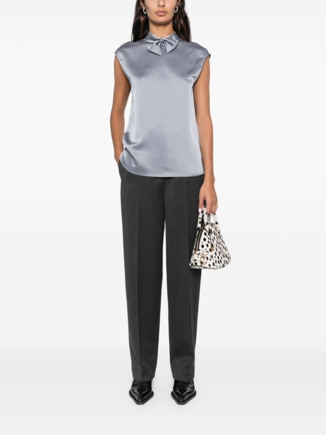 

Emporio Armani топ с узлом спереди, серый