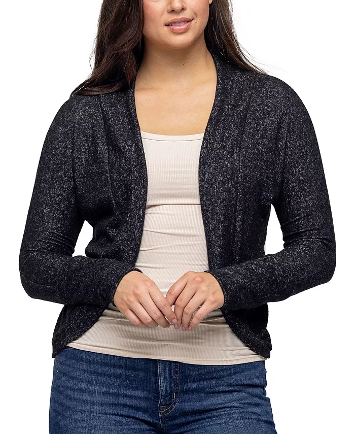 

Женское длинное болеро с закругленным подолом и открытым передом 24seven Comfort Apparel, черный