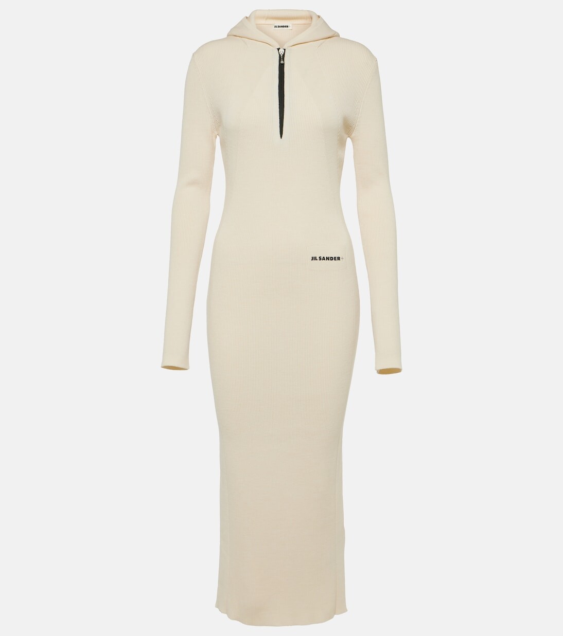 

Платье миди из смесовой шерсти Jil Sander, бежевый