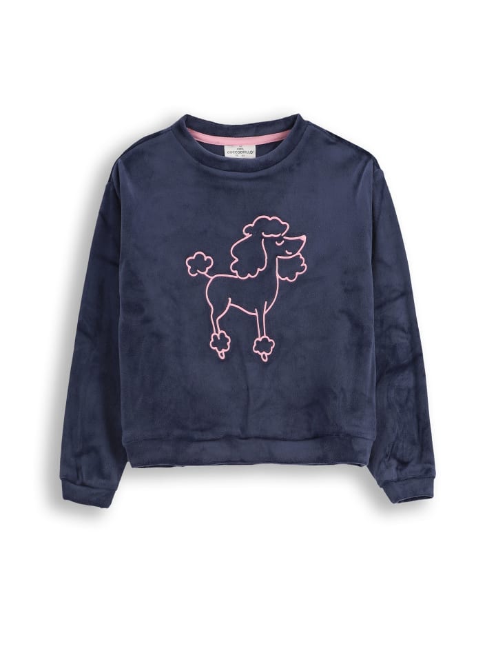 

Нераспускающийся бархатный свитер темно-синего цвета Coccodrillo