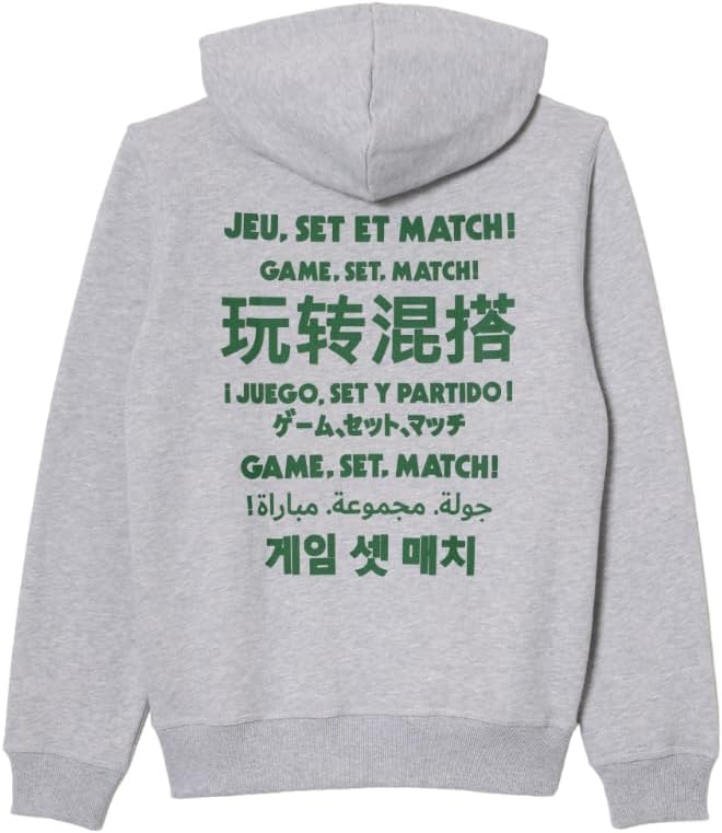 Толстовка Lacoste mens Relaxed Fit Sweater W/Hood and Graphics on Back, Appalachan Green — фото 2